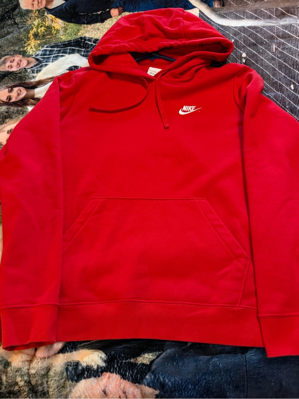 Nike Red Pullover Hoodie with White Logo women’s size Large